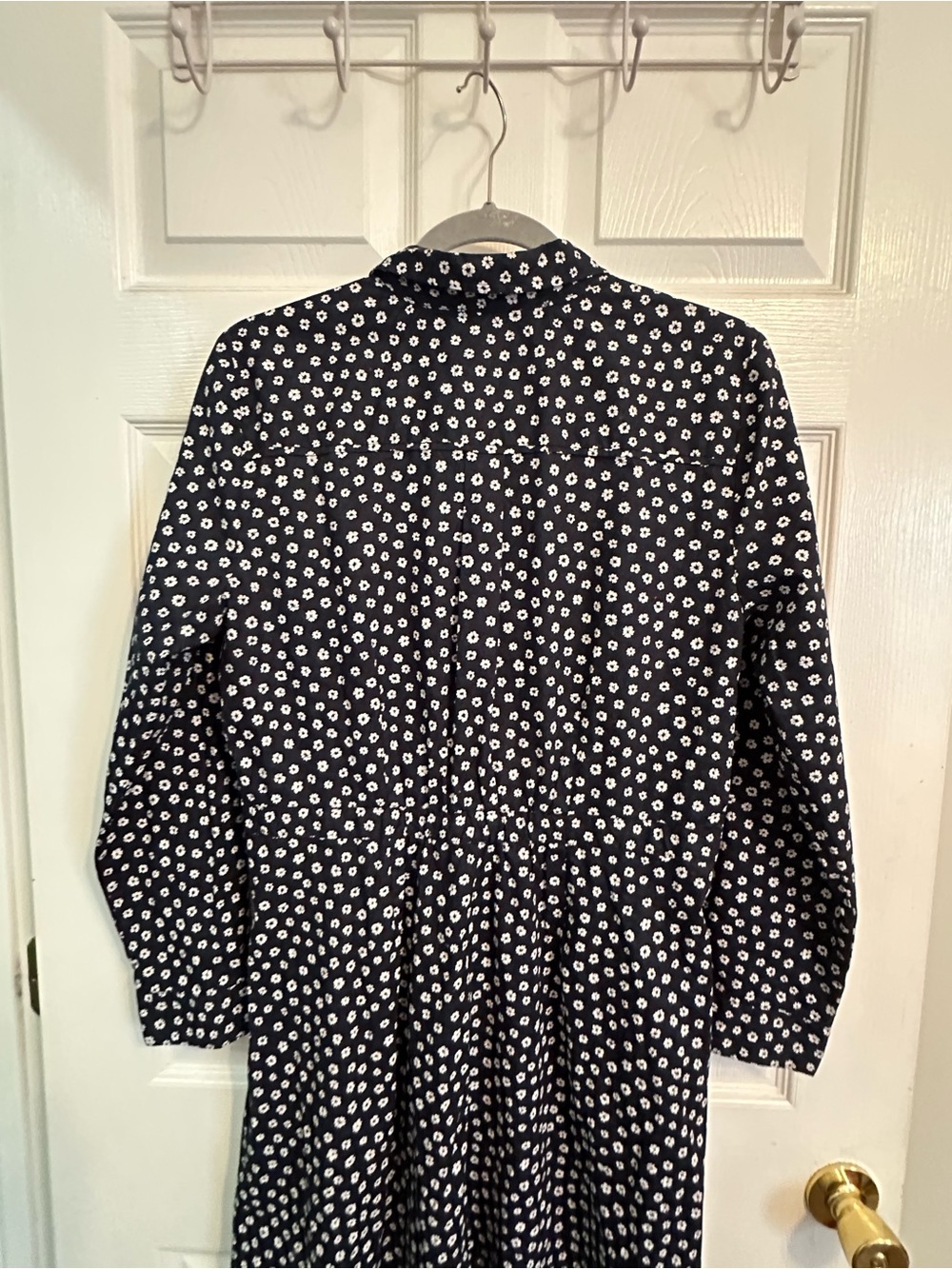 J. Crew shirt-dress in organic cotton Della Ditsy Navy Marine  Size 10 - Picture 6 of 8